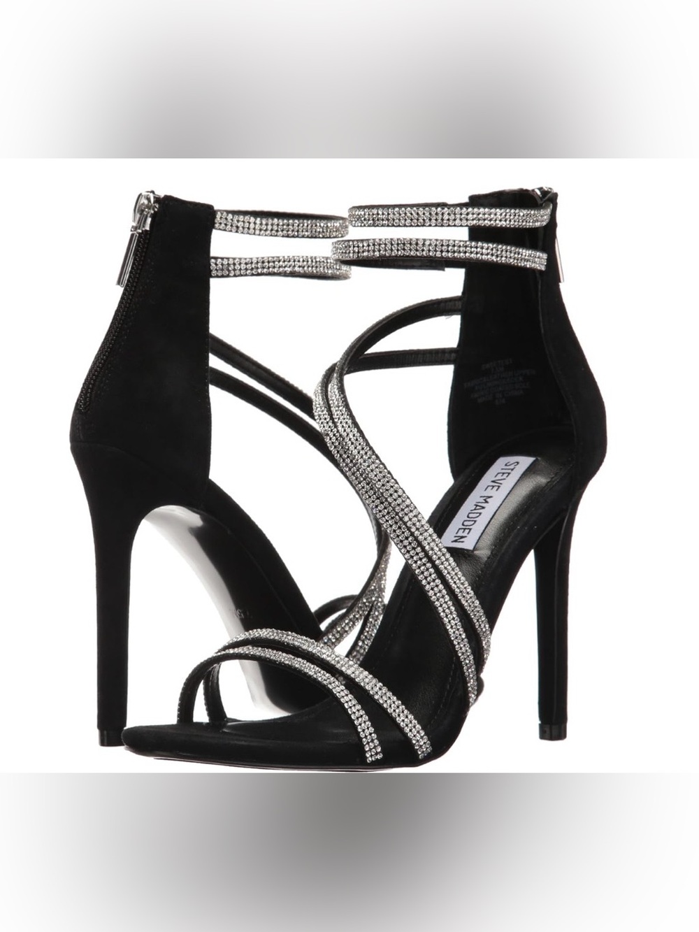 STEVE MADDEN Rhinestone Crystal-Strap Stiletto Sandals